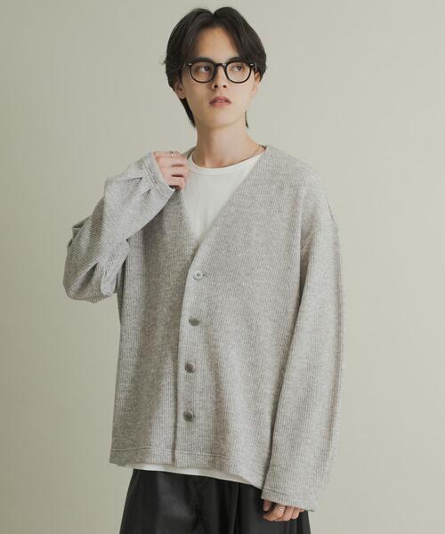 SENSE OF PLACE by URBAN RESEARCH(センスオブプレイスバイアーバンリサーチ)の「ウールタッチジャージカーディガン(カーディガン/ボレロ・メンズ・ブラック/グレー/ミント・MEDIUM/LARGE)」の2枚目の写真