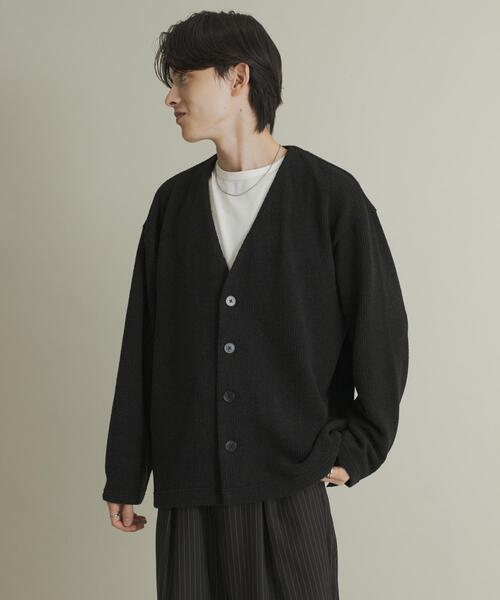 SENSE OF PLACE by URBAN RESEARCH(センスオブプレイスバイアーバンリサーチ)の「ウールタッチジャージカーディガン(カーディガン/ボレロ・メンズ・ブラック/グレー/ミント・MEDIUM/LARGE)」の5枚目の写真