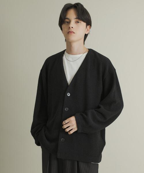 SENSE OF PLACE by URBAN RESEARCH(センスオブプレイスバイアーバンリサーチ)の「ウールタッチジャージカーディガン(カーディガン/ボレロ・メンズ・ブラック/グレー/ミント・MEDIUM/LARGE)」の6枚目の写真