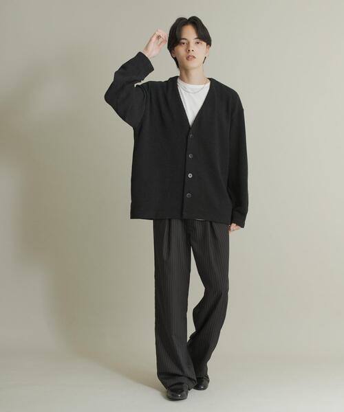 SENSE OF PLACE by URBAN RESEARCH(センスオブプレイスバイアーバンリサーチ)の「ウールタッチジャージカーディガン(カーディガン/ボレロ・メンズ・ブラック/グレー/ミント・MEDIUM/LARGE)」の9枚目の写真