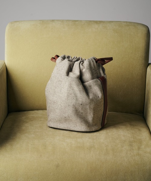 SLOW（スロウ）の「【SLOW】cruiser-draw string shoulder bag（ショルダーバッグ・メンズ・ブラック/ベージュ・FREE）」の3枚目の写真