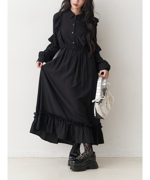 ラッフルフリルロングワンピース（ワンピース）｜jouetie（ジュエティ