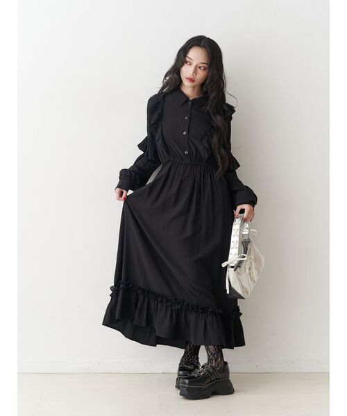 セール】ラッフルフリルロングワンピース（ワンピース）｜jouetie