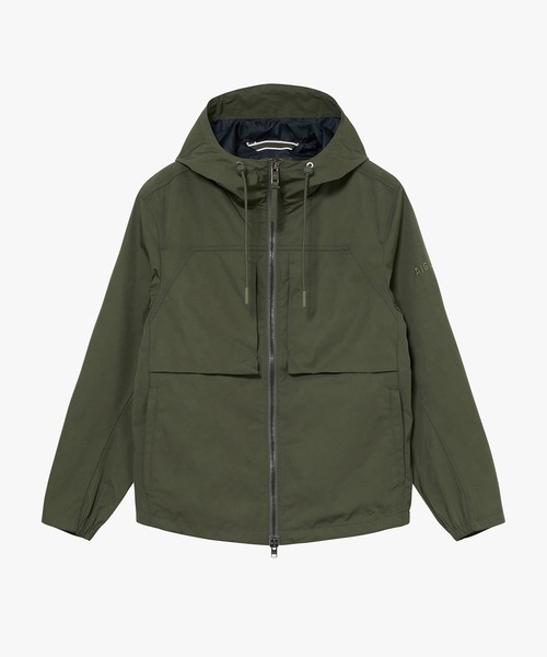 AIGLE（エーグル）の「撥水 ワンポイントロゴ刺繍 ダブルポケット フーデッドジャケット（マウンテンパーカー・メンズ・ブラック/モスグリーン/ベージュ・L/M/S）」の3枚目の写真