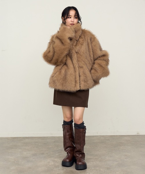 セール】【NOGLE/ノグル】スタンドミックスファーコート（ブルゾン