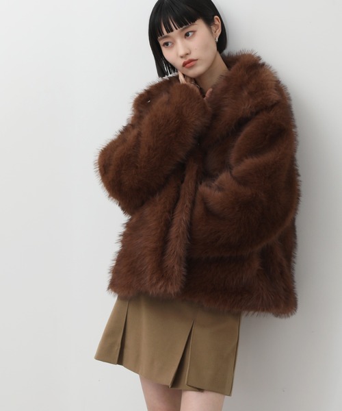 セール】【NOGLE/ノグル】スタンドミックスファーコート（ブルゾン