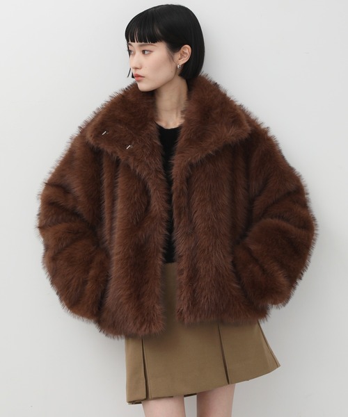 専用。茶色のファ-のコ−ト 楽天市場】フェイク フォックスファー コート ショート丈 : NISHIKIYA