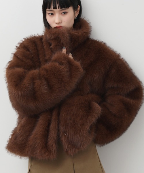 セール】【NOGLE/ノグル】スタンドミックスファーコート（ブルゾン