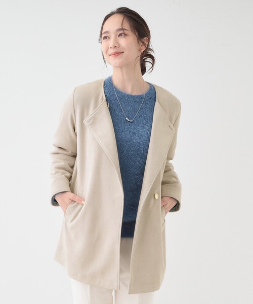 DRESKIP(ドレスキップ)の「【S-LL】上品さを纏う やわらかフェイクスエード ミドル丈ブルゾン(ブルゾン・レディース・ライトベージュ/ライトブルー/チャコールグレー・02/01/04/03)」の19枚目の写真