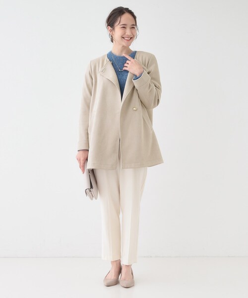 DRESKIP(ドレスキップ)の「【S-LL】上品さを纏う やわらかフェイクスエード ミドル丈ブルゾン(ブルゾン・レディース・ライトベージュ/ライトブルー/チャコールグレー・02/01/04/03)」の21枚目の写真