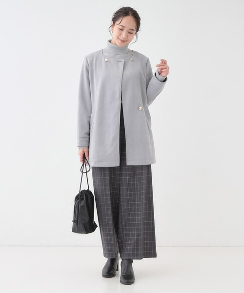 DRESKIP(ドレスキップ)の「【S-LL】上品さを纏う やわらかフェイクスエード ミドル丈ブルゾン(ブルゾン・レディース・ライトベージュ/ライトブルー/チャコールグレー・02/01/04/03)」の5枚目の写真