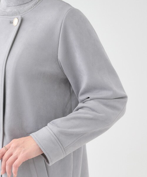 DRESKIP(ドレスキップ)の「【S-LL】上品さを纏う やわらかフェイクスエード ミドル丈ブルゾン(ブルゾン・レディース・ライトベージュ/ライトブルー/チャコールグレー・02/01/04/03)」の15枚目の写真