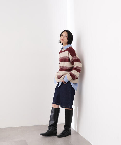 N.（N. Natural Beauty Basic）（エヌエヌナチュラルビューティーベーシック）の「ヘアリーボーダーニット（ニット/セーター・レディース・ベージュ系その他/ブルー系その他/ブラウン系その他・MEDIUM）」の17枚目の写真