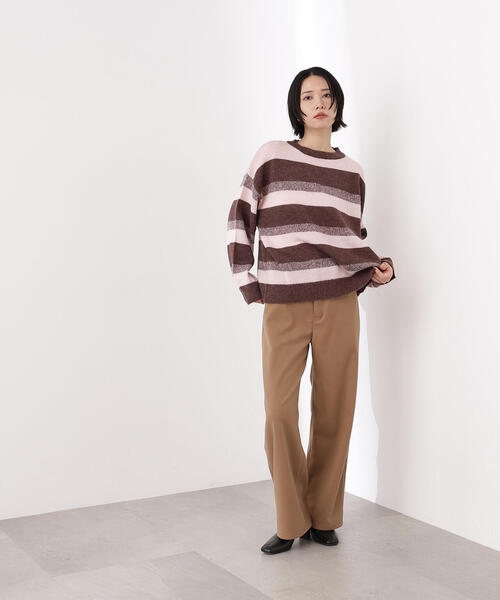 N.（N. Natural Beauty Basic）（エヌエヌナチュラルビューティーベーシック）の「ヘアリーボーダーニット（ニット/セーター・レディース・ベージュ系その他/ブルー系その他/ブラウン系その他・MEDIUM）」の5枚目の写真