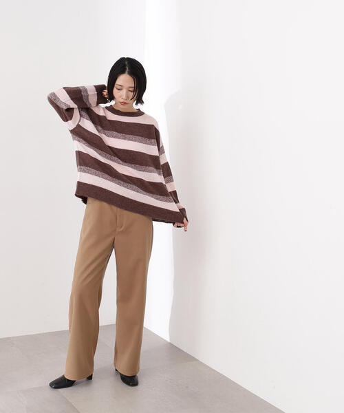 N.（N. Natural Beauty Basic）（エヌエヌナチュラルビューティーベーシック）の「ヘアリーボーダーニット（ニット/セーター・レディース・ベージュ系その他/ブルー系その他/ブラウン系その他・MEDIUM）」の8枚目の写真