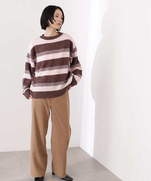 N.（N. Natural Beauty Basic）（エヌエヌナチュラルビューティーベーシック）の「ヘアリーボーダーニット（ニット/セーター・レディース・ベージュ系その他/ブルー系その他/ブラウン系その他・MEDIUM）」の10枚目の写真