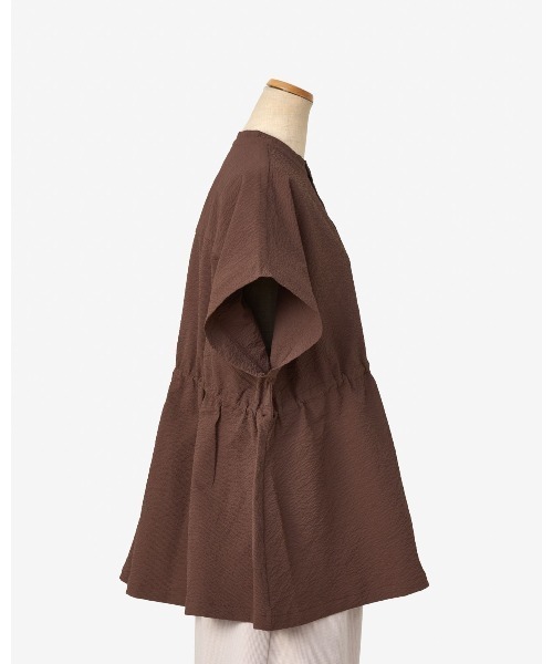 THOUSAND MILE（サウザンドマイル）の「[L's]WAIST DRAWCODE SHIRT SEERSUCKER/ウエストドローコードシャツ シアサッカー（シャツ/ブラウス・レディース・ブラック/ブラウン/ネイビー/イエロー・FREE）」の20枚目の写真
