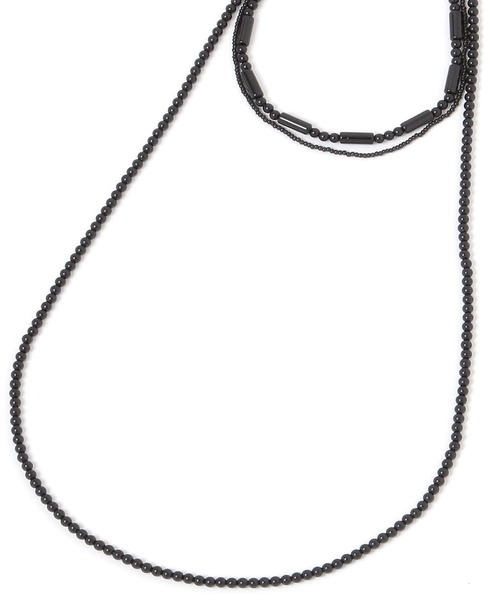 LOWRYS FARM（ローリーズファーム）の「ショート&ロング2Pネックレス 598332（ネックレス・レディース・ブラック/アイボリー・FREE）」の4枚目の写真