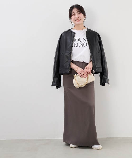 セール】フェイクレザーノーカラーブルゾン（ブルゾン）｜MICA&DEAL