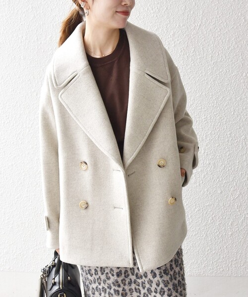 SHIPS any: カシミヤ ミックス テーラード ショート Pコート