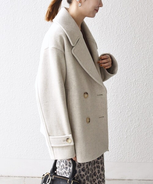 SHIPS any: カシミヤ ミックス テーラード ショート Pコート