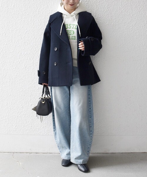 SHIPS any: カシミヤ ミックス テーラード ショート Pコート