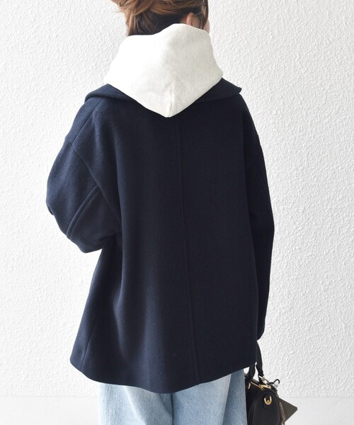 SHIPS any: カシミヤ ミックス テーラード ショート Pコート