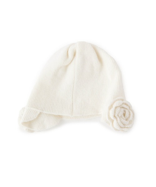 Casselini（キャセリーニ）の「Casselini(キャセリーニ)フラワーニット帽（ニットキャップ/ビーニー・レディース・ホワイト/ブラック・FREE）」の15枚目の写真
