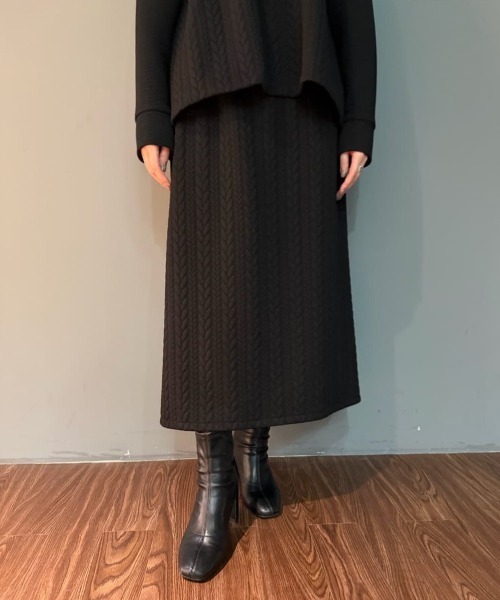 ADORE(アドーア)の「◆ジャガードジャージースカート(スカート・レディース・ホワイト/ブラック・38)」の2枚目の写真