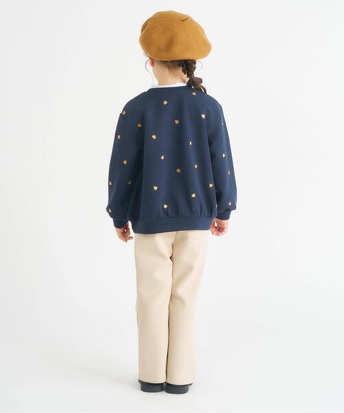 apres les cours（アプレレクール）の「アソート総柄刺繍レイヤードトレーナー（スウェット・キッズ・ネイビー/ピンク/クリーム/グレー・80/90/100/110/120/130/140）」の6枚目の写真