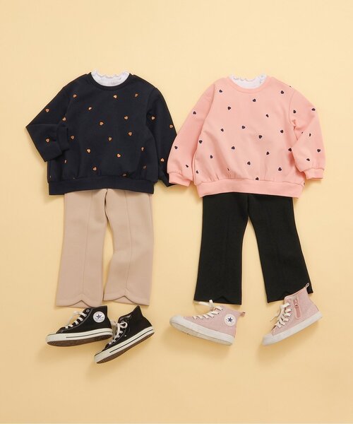 apres les cours（アプレレクール）の「アソート総柄刺繍レイヤードトレーナー（スウェット・キッズ・ネイビー/ピンク/クリーム/グレー・80/90/100/110/120/130/140）」の10枚目の写真