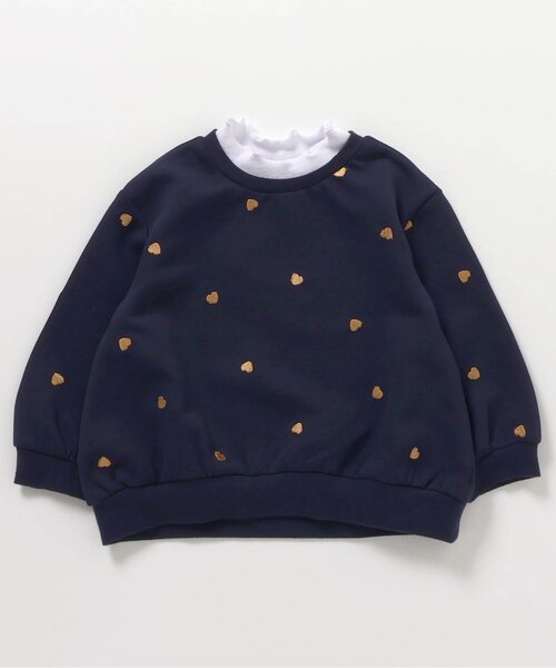 apres les cours（アプレレクール）の「アソート総柄刺繍レイヤードトレーナー（スウェット・キッズ・ネイビー/ピンク/クリーム/グレー・80/90/100/110/120/130/140）」の12枚目の写真