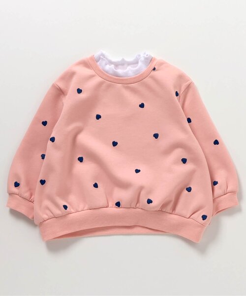 apres les cours（アプレレクール）の「アソート総柄刺繍レイヤードトレーナー（スウェット・キッズ・ネイビー/ピンク/クリーム/グレー・80/90/100/110/120/130/140）」の13枚目の写真