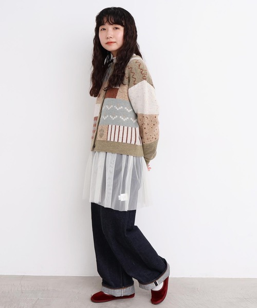 l'atelier du savon（アトリエドサボン）の「_カラフルジャガードカーディガン（カーディガン/ボレロ・レディース・ブラウン/グレー・FREE）」の9枚目の写真