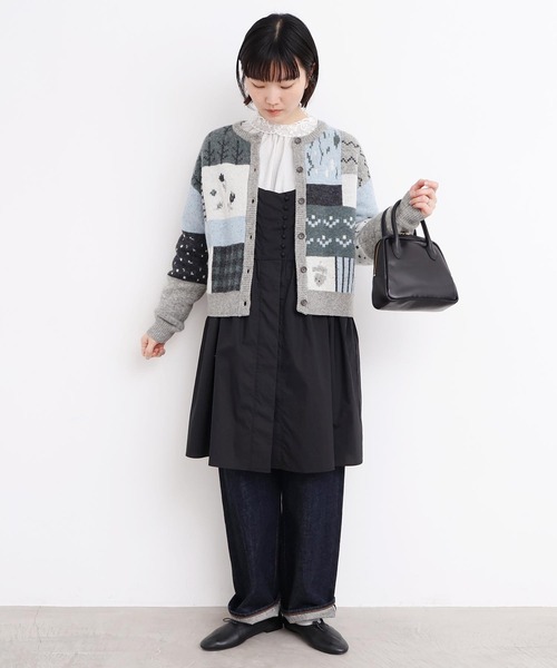 l'atelier du savon（アトリエドサボン）の「_カラフルジャガードカーディガン（カーディガン/ボレロ・レディース・ブラウン/グレー・FREE）」の14枚目の写真