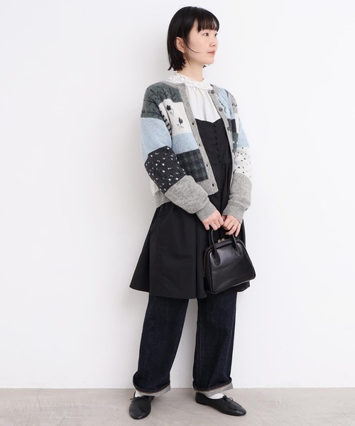 l'atelier du savon（アトリエドサボン）の「_カラフルジャガードカーディガン（カーディガン/ボレロ・レディース・ブラウン/グレー・FREE）」の12枚目の写真