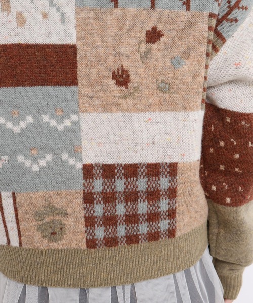 l'atelier du savon（アトリエドサボン）の「_カラフルジャガードカーディガン（カーディガン/ボレロ・レディース・ブラウン/グレー・FREE）」の22枚目の写真