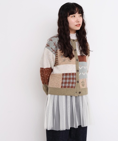 l'atelier du savon（アトリエドサボン）の「_カラフルジャガードカーディガン（カーディガン/ボレロ・レディース・ブラウン/グレー・FREE）」の18枚目の写真