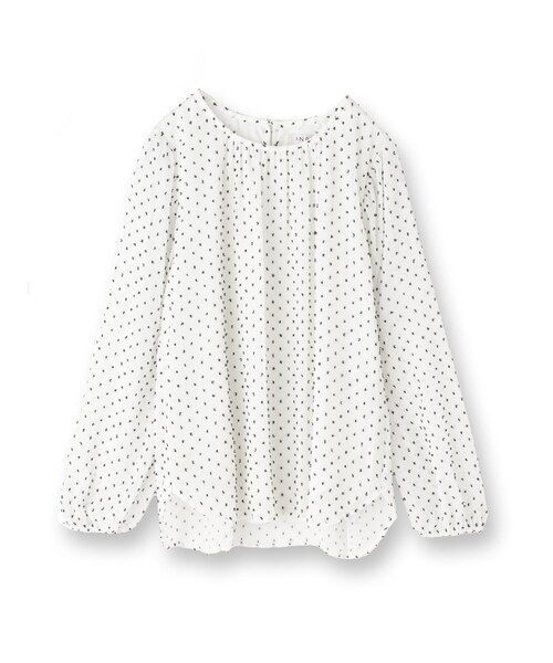 INDIVI(インディヴィ)の「【袖コンシャス】シアードットブラウス(シャツ/ブラウス・レディース・ライトグレー/ホワイト/スモーキーグリーン系/ブラック・36/13/05/38/15 )」の5枚目の写真