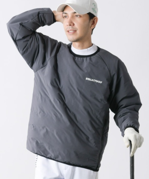 stella77golf（ステラセブンティーンセブンゴルフ）の「中綿シームレスダウントレーナー（スウェット・メンズ・チャコール/ネイビー/ブラック・LARGE/X-LARGE/XX-LARGE/MEDIUM）」の3枚目の写真