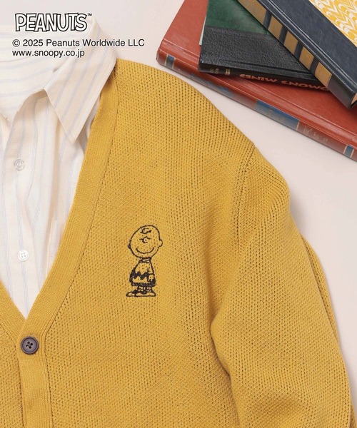 GLOBAL WORK（グローバルワーク）の「PEANUTS/ロゴVネックカーディガン/591295（カーディガン/ボレロ・レディース・ネイビー/マスタード/ダークグレー/レッド・LARGE/MEDIUM）」の9枚目の写真