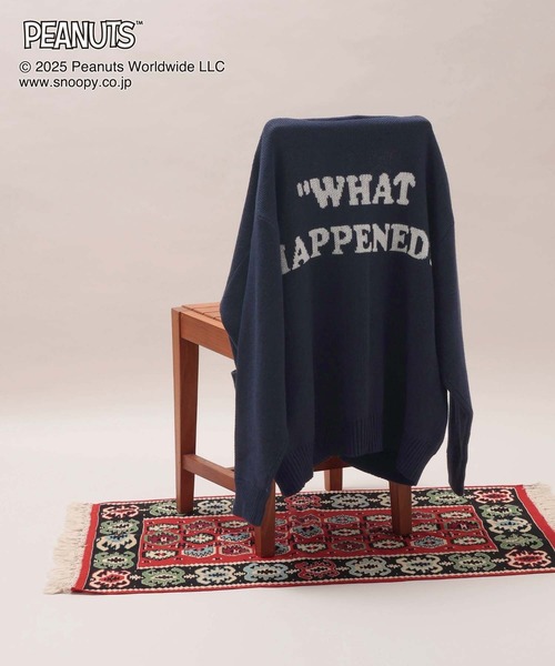 GLOBAL WORK（グローバルワーク）の「PEANUTS/ロゴVネックカーディガン/591295（カーディガン/ボレロ・レディース・ネイビー/マスタード/ダークグレー/レッド・LARGE/MEDIUM）」の10枚目の写真