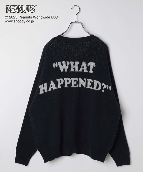 GLOBAL WORK（グローバルワーク）の「PEANUTS/ロゴVネックカーディガン/591295（カーディガン/ボレロ・レディース・ネイビー/マスタード/ダークグレー/レッド・LARGE/MEDIUM）」の18枚目の写真