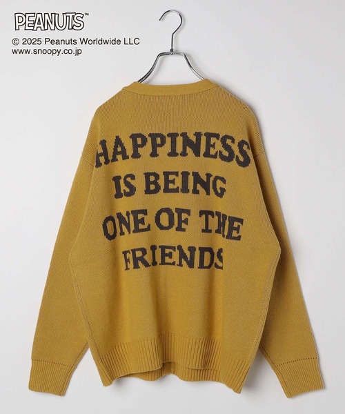 GLOBAL WORK（グローバルワーク）の「PEANUTS/ロゴVネックカーディガン/591295（カーディガン/ボレロ・レディース・ネイビー/マスタード/ダークグレー/レッド・LARGE/MEDIUM）」の22枚目の写真