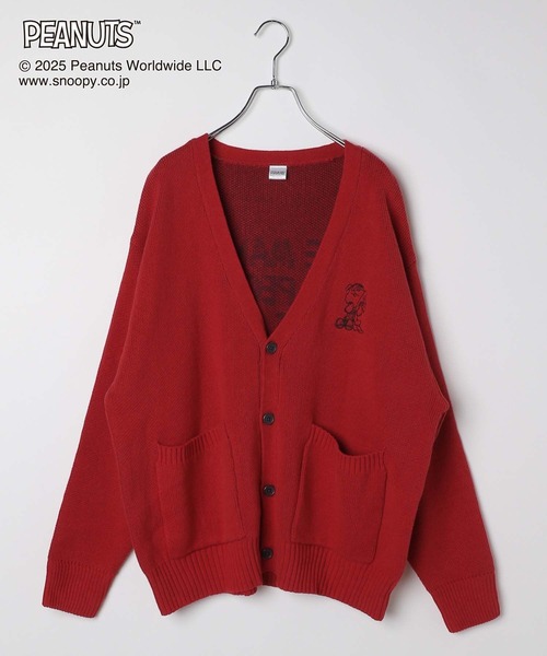 PEANUTS/ロゴVネックカーディガン/591295（カーディガン/ボレロ