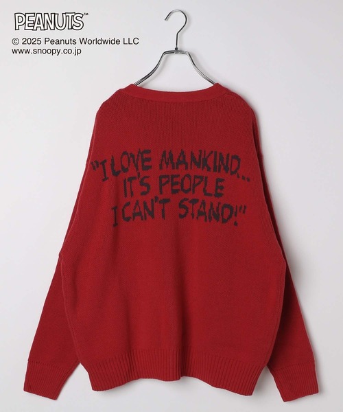 PEANUTS/ロゴVネックカーディガン/591295（カーディガン/ボレロ