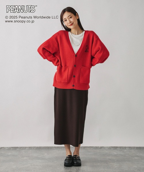 PEANUTS/ロゴVネックカーディガン/591295（カーディガン/ボレロ