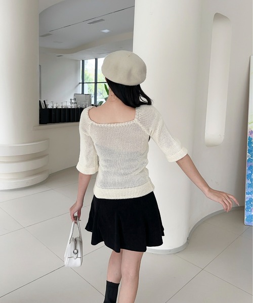 Jasmine Grandiflorum(ジャスミングランディフローラム)の「【Jasmine】2WAYフロントリボンニットプルオーバー (SS)(ニット/セーター・レディース・ダークグレー/ベージュ/ブラウン/ホワイト・FREE)」の11枚目の写真