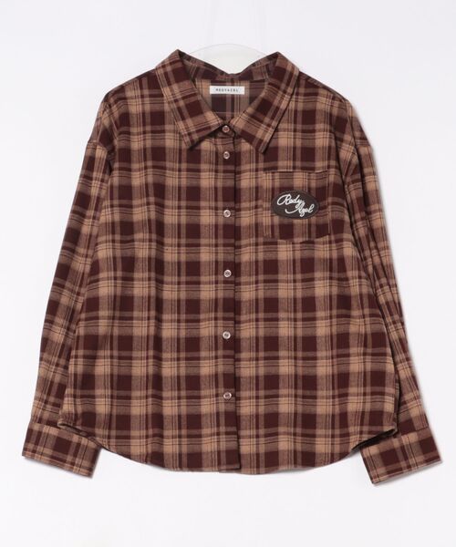REDYAZEL(レディアゼル)の「ロゴワッペンオーバーシャツ(シャツ/ブラウス・レディース・キャメル/ピンク/ブルー系その他/ブラウン系その他・FREE)」の5枚目の写真