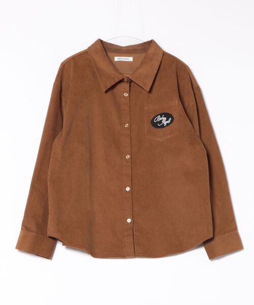 REDYAZEL(レディアゼル)の「ロゴワッペンオーバーシャツ(シャツ/ブラウス・レディース・キャメル/ピンク/ブルー系その他/ブラウン系その他・FREE)」の6枚目の写真